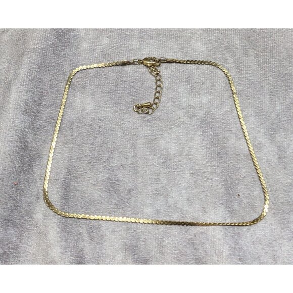 Elegant Classic Gold Tone Serpentine Chain Choker Necklace - Picture 6 of 6